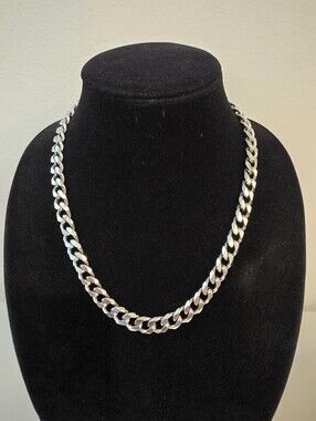 Article Zero Rhodium Cuban Link Chain Heavy Weight 20"x0.8" New